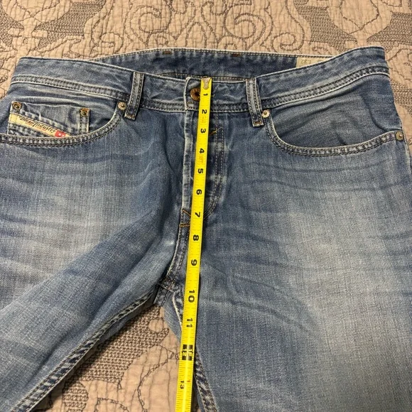 Diesel Industries Jeans Mens 32x32 Blue Medium Wash Straight Waykee Button Jean